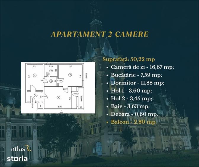 Apartament 2 camere | 50,22 mp | Nicolina | Mutare imediata - 10