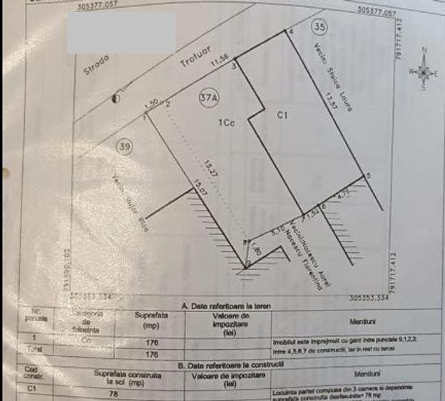 Casă cu 3 camere cu Teren 180 Mp în Tomis II