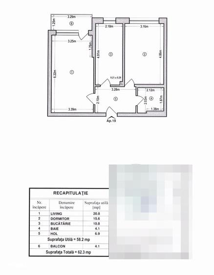 Apartament cu 2 camere decomandat în Metalurgiei