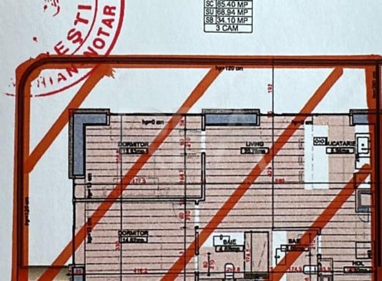 Apartament cu 3 camere semidecomandat în Aviației