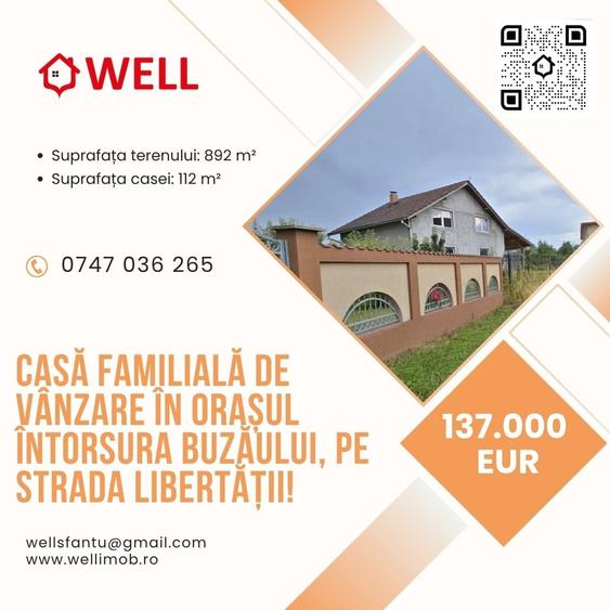 Casă cu 4 camere cu Teren 892 Mp în Întorsura Buzăului