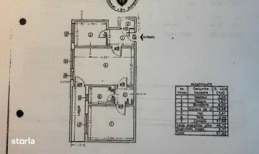Apartament cu 2 camere semidecomandat în Lujerului