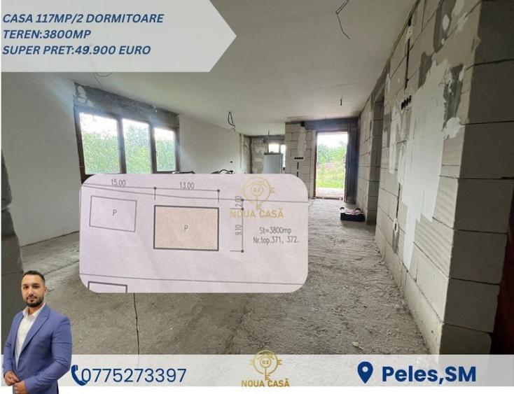 Casă cu 3 camere cu Teren 3800 Mp în Peleș