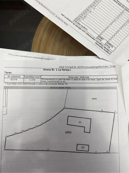 Teren de 1070 mp, în Tunari