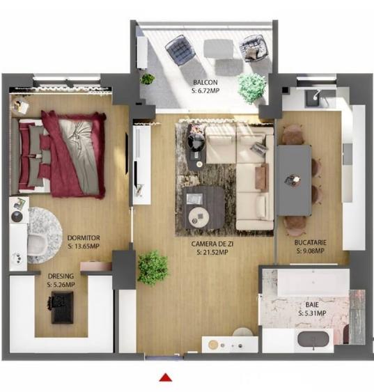 Apartament cu 2 camere decomandat, mobilat în Iosia