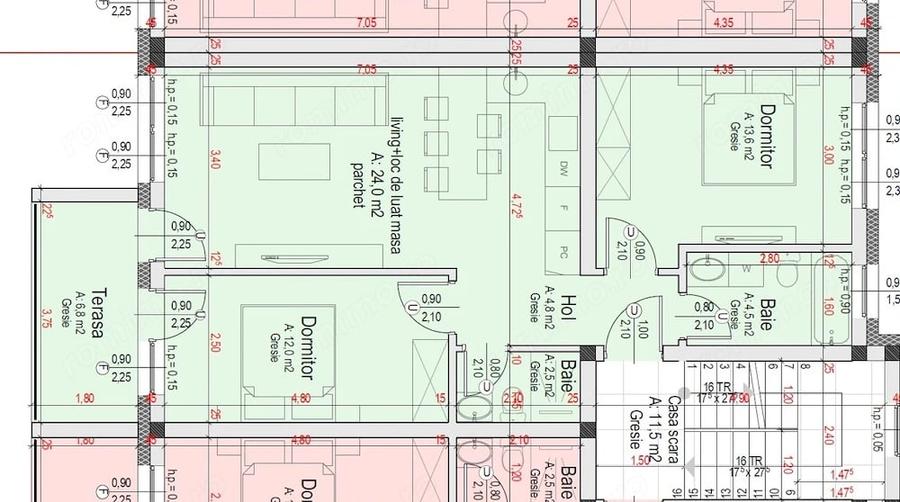Apartament 3 camere 62mp etaj 1 cartier Davinci Cristian - 6