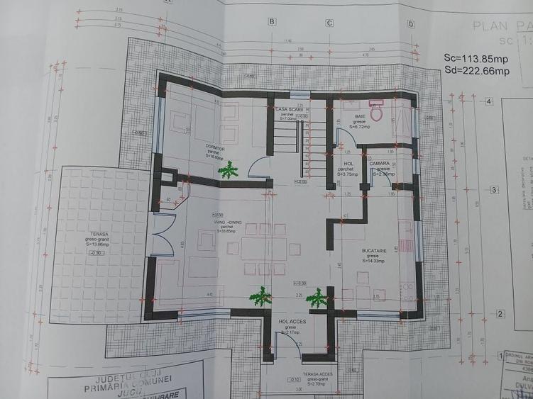 Casă cu 4 camere în Jucu