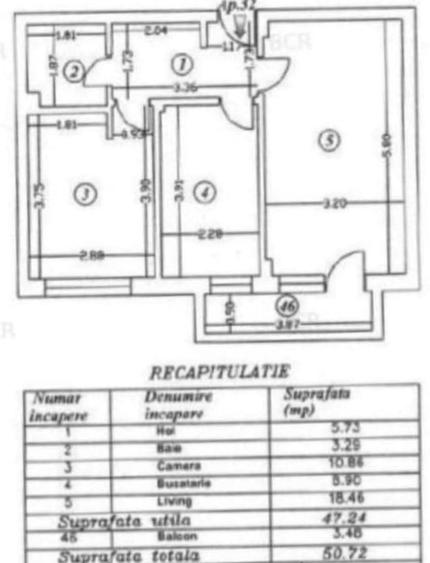 Apartament cu 2 camere decomandat în Metalurgiei