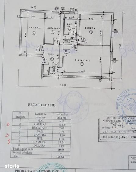 Apartament cu 3 camere în Nord