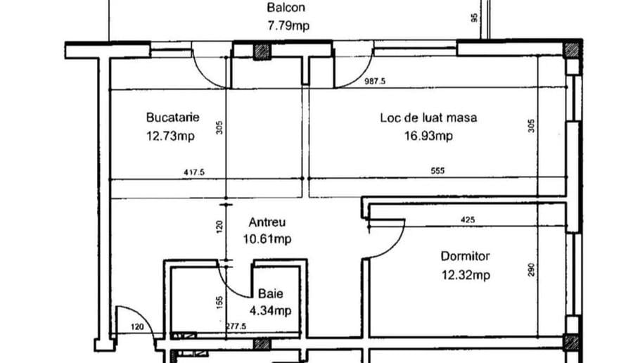 Apartament cu 2 camere semidecomandat, mobilat în Bună Ziua
