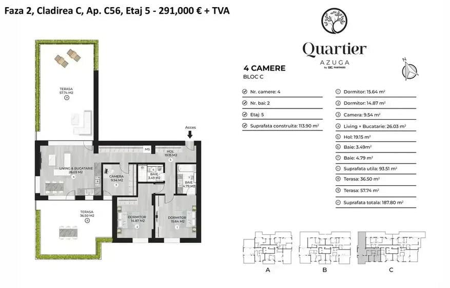 Penthouse cu 4 camere decomandat în Doamna Ghica