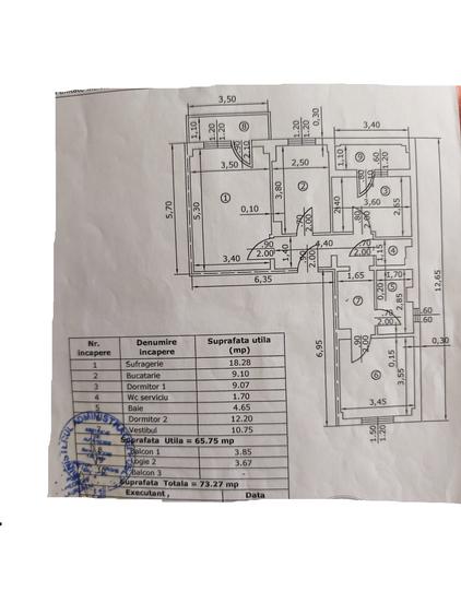 Apartament cu 3 camere decomandat în Republicii