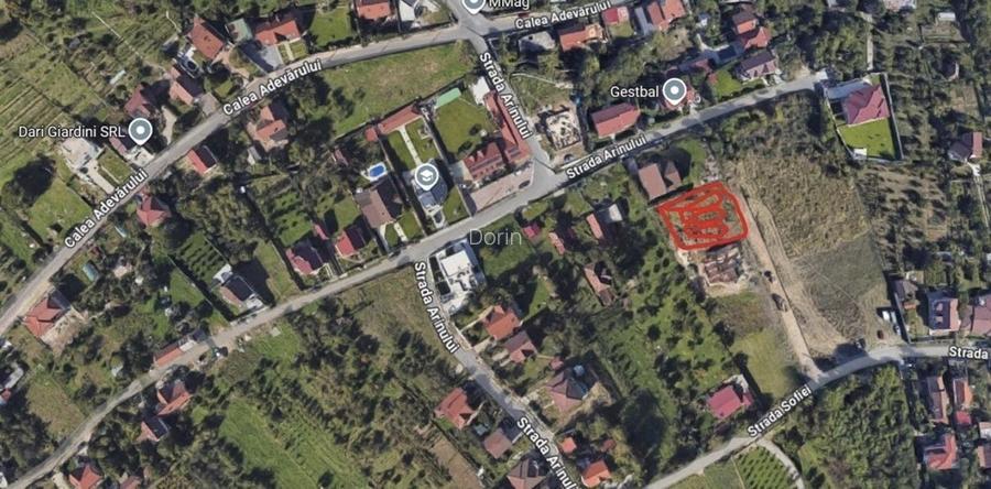 Teren intravilan de vanzare 985mp, strada Arinului zona Sofiei