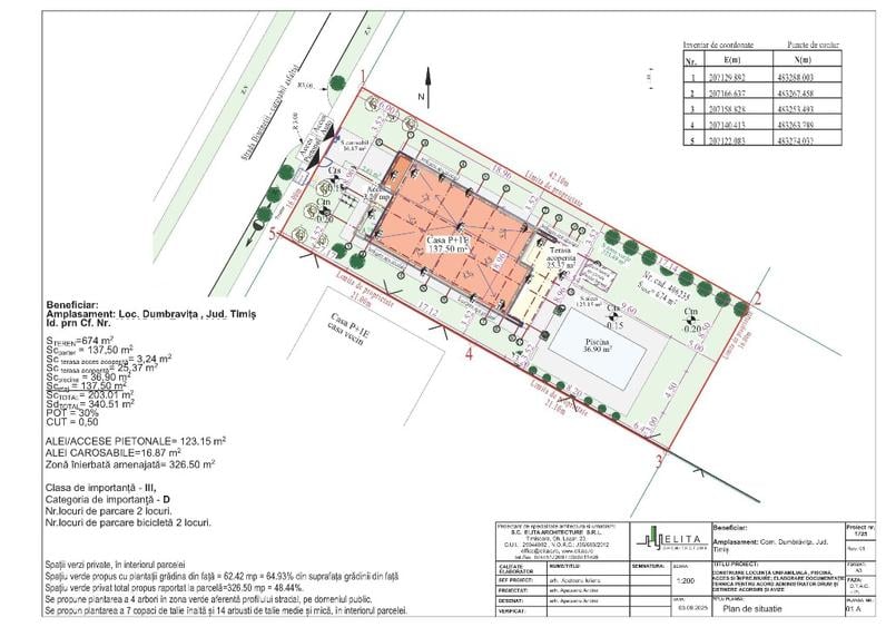 Teren Construcții intravilan de 674 mp, în Dumbrăvița