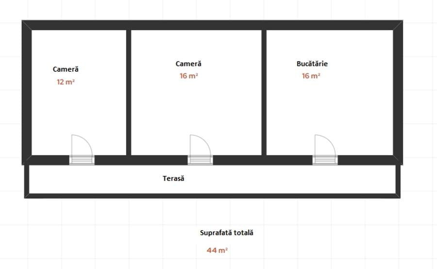 Casă individuală cu 2 camere cu Teren 537 Mp în Boroșneu Mare