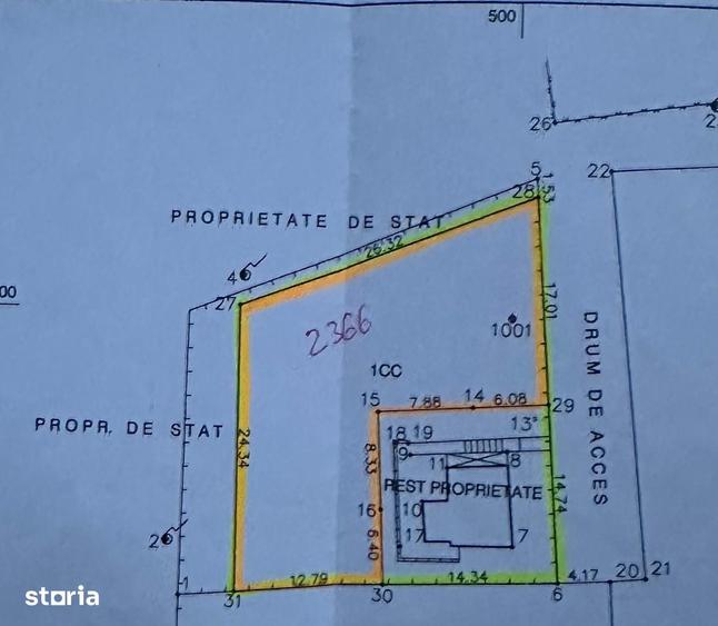 Teren de 668 mp, în Central