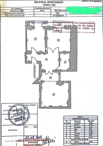 Apartament cu 3 camere decomandat în Victoriei