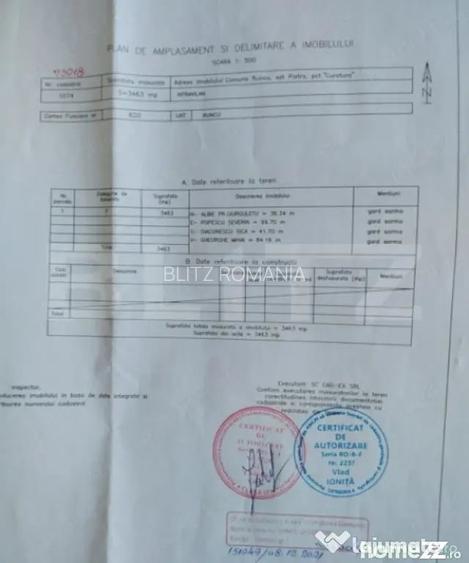 Teren de vanzare, 3.463 mp, priveli?te deosebita, zona m - Fieni (Dambovita)