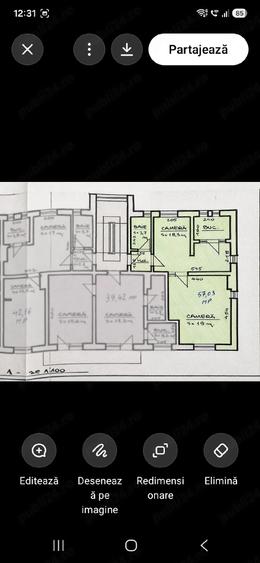 Apartament cu 2 camere semidecomandat în Exterior Vest