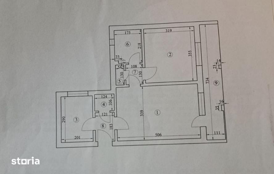 Apartament cu 2 camere semidecomandat în Est