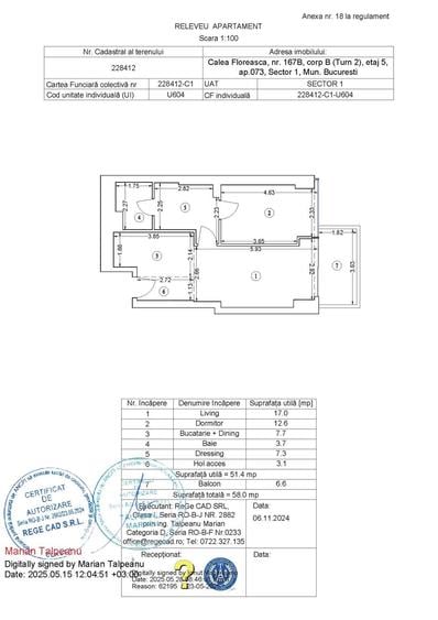 Apartament cu 2 camere în Floreasca