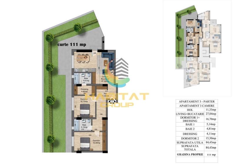 3 camere + curte proprie 111mp - langa parc - 6