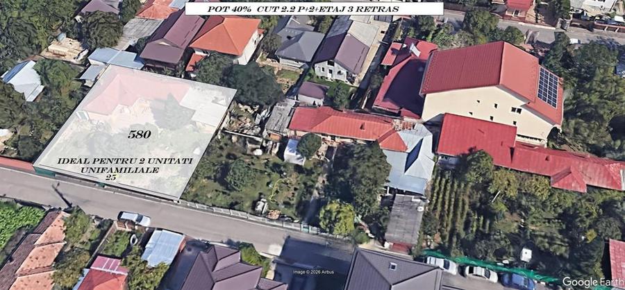 Teren Construcții intravilan de 580 mp, în Pipera