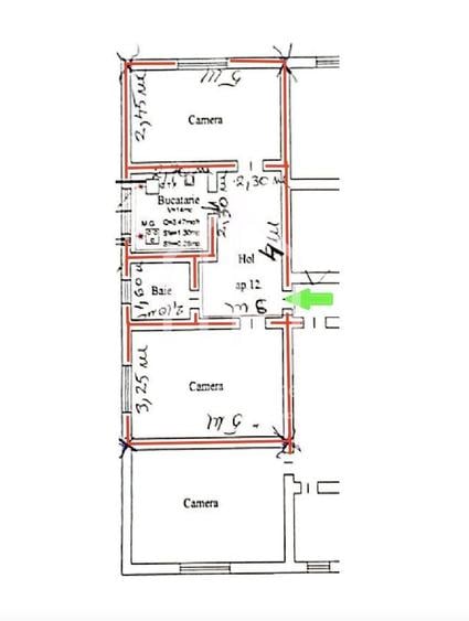 Apartament cu 2 camere, mobilat în Central