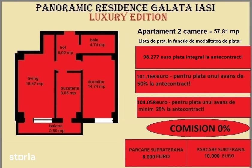 Apartament cu 2 camere decomandat în Galata
