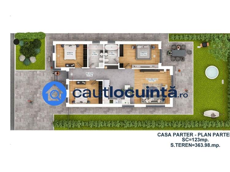 Casă individuală cu 4 camere cu Canalizare în Tunari