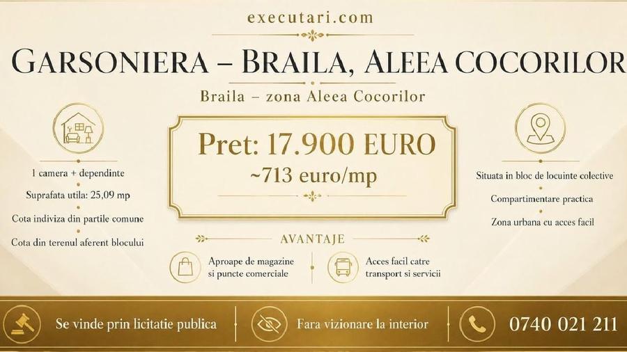 Garsonieră decomandată în Viziru 3