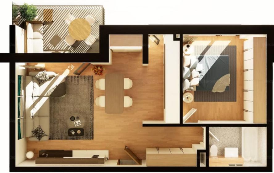 Apartament cu 2 camere decomandat în Între Lacuri