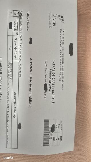 Teren de 400 mp, în Zăvoi