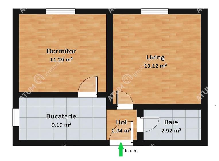 Apartament cu 2 camere decomandat în Central