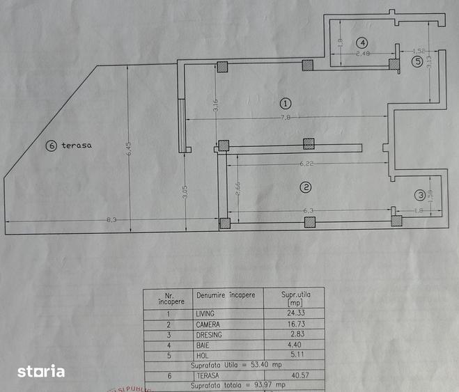 Apartament cu 2 camere în Tătărași