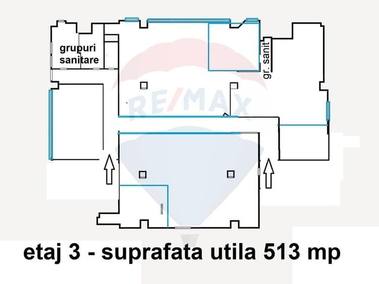 Birou, de 513 mp, în Centrul Civic