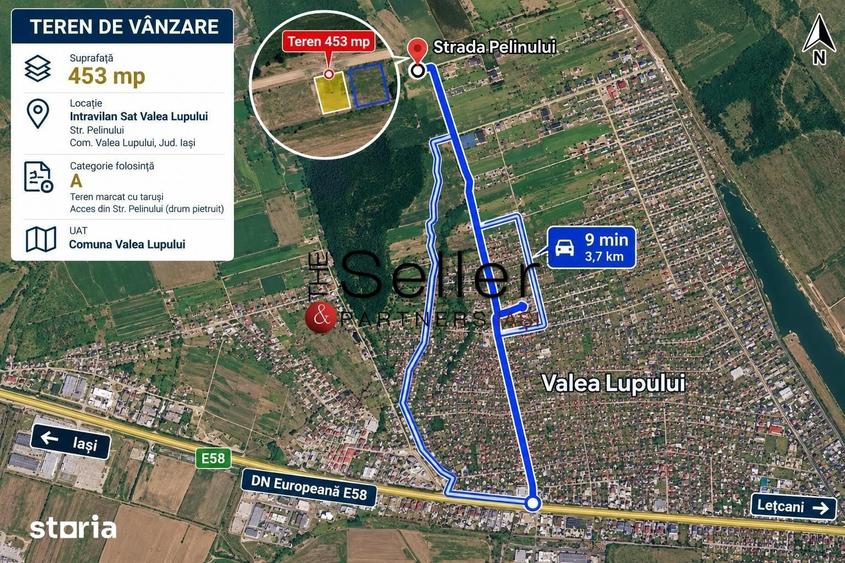 Teren de 453 mp, în Valea Lupului