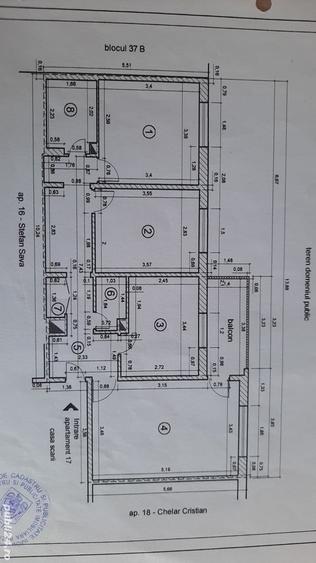 Apartament cu 3 camere decomandat în Central