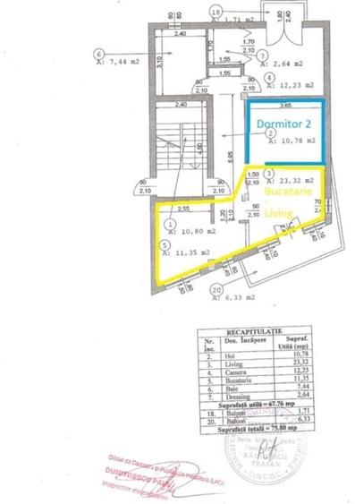 Apartament cu 2 camere decomandat, mobilat în Central