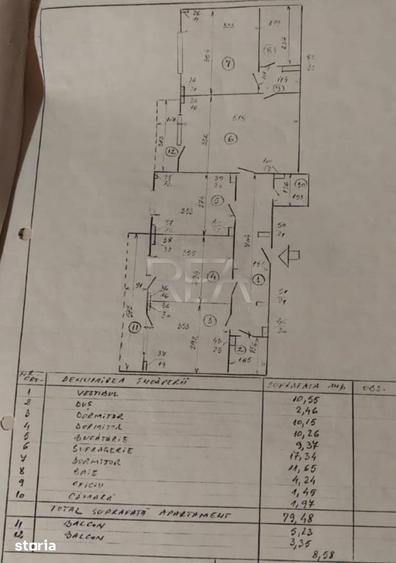 Apartament cu 4 camere semidecomandat, mobilat în Moșilor