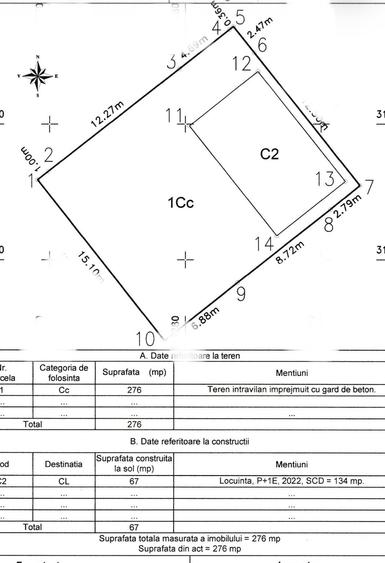 Casă cu 4 camere cu Teren 370 Mp în Central