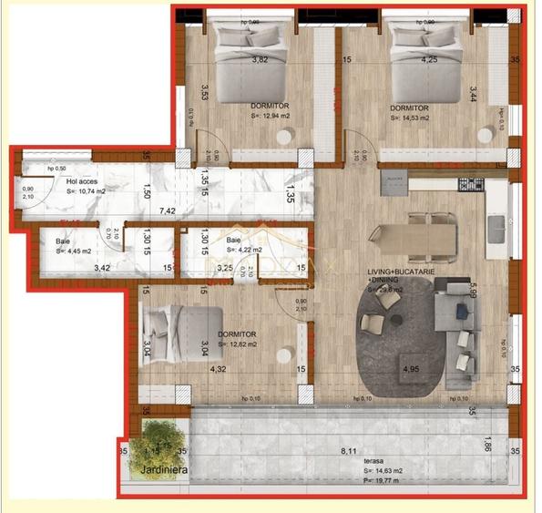 Apartament 4 Camere**TERASA**Bloc boutique***NOU// DOMENII - 37