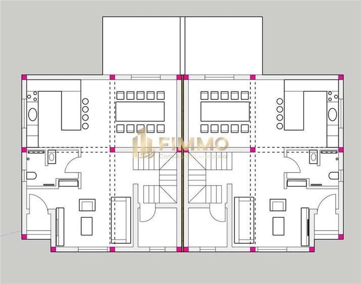 Duplex cu 4 camere cu Canalizare în Ipotești