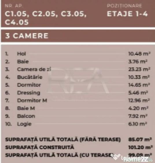 Apartament cu 3 camere decomandat în Ferdinand