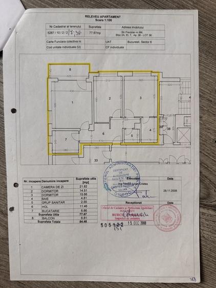 Apartament cu 3 camere decomandat în Roșu