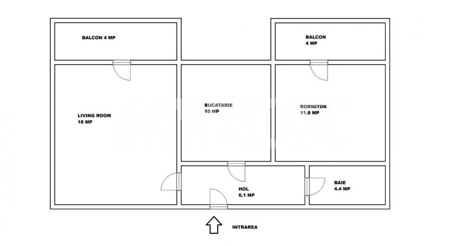Apartament cu 2 camere decomandat în Trei Stejari