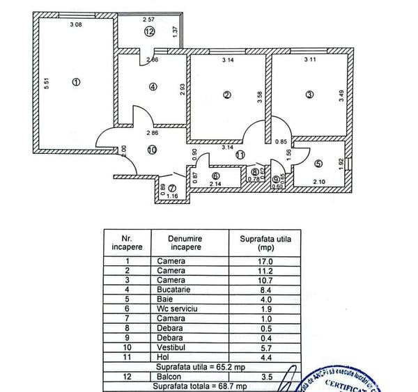 Apartament cu 3 camere decomandat în Drumul Taberei