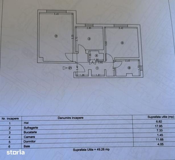 Apartament cu 2 camere decomandat în Inel II