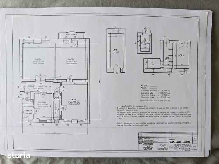 Apartament cu 3 camere decomandat în Central