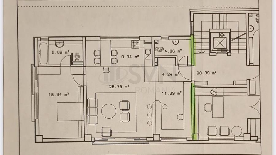 Apartament cu 2 camere semidecomandat, mobilat în Dorobanți